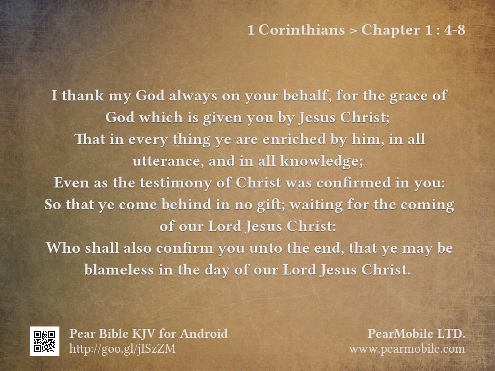 1 Corinthians, Chapter 1:4-8